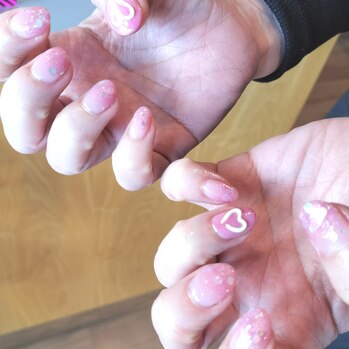 ぷっくりハートネイル♪