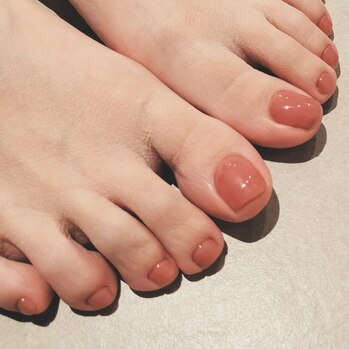 シンプルフットワンカラーネイル♪